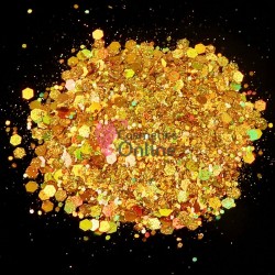 Decor pentru unghii NADP041FF cu paiete hexagonale Amelie pentru decor unghii APH11 Auriu cu Reflexii 0,1-4mm